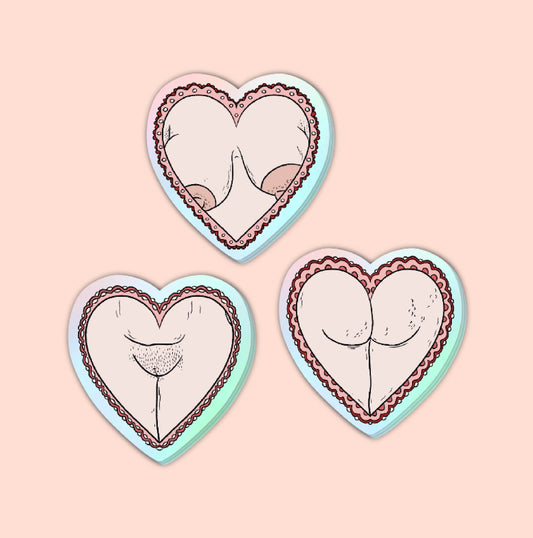 Lady Love Holographic Stickers