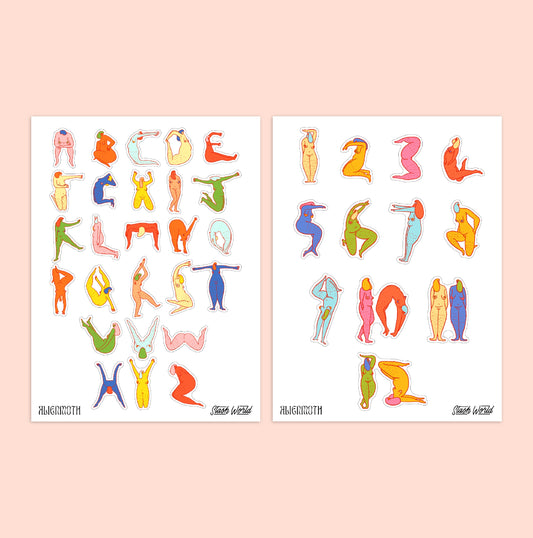 Nudie Numbers & Letters Sticker Sheet Set - Stashworld Collaboration